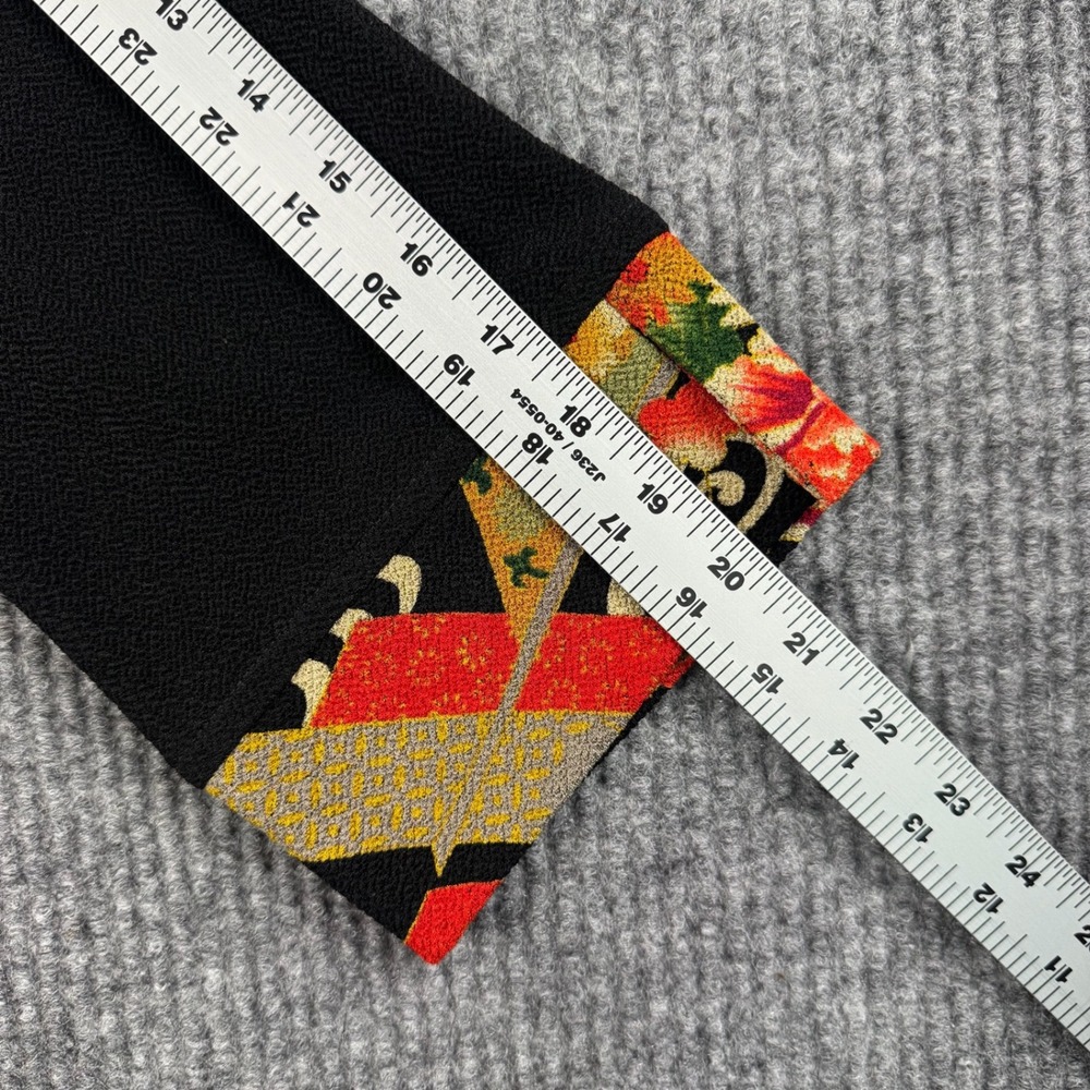 Soft Surroundings Jacket Womens L Black Japanese Floral Kimono Topper USA Made - Picture 9 of 10